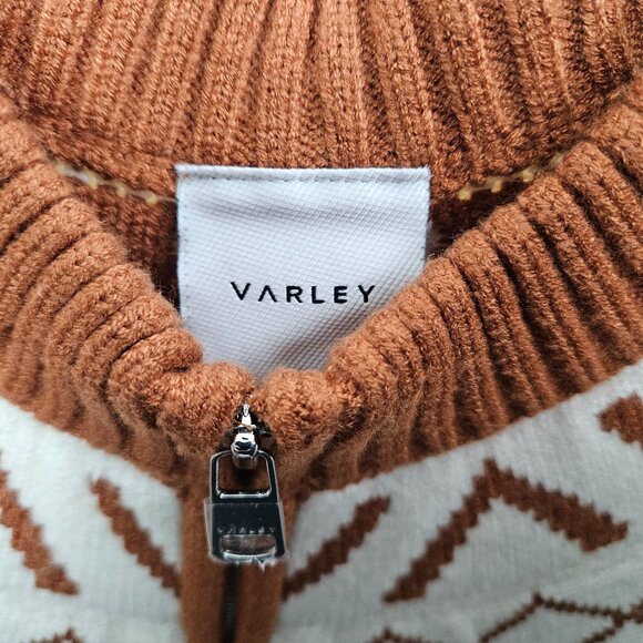 Varley Alys Fair Isle Knit Jacket Roasted Pecan M - Picture 4 of 8